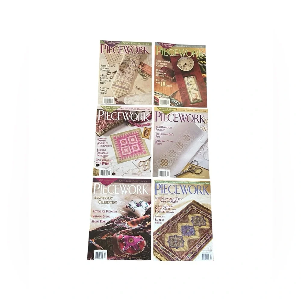 Piecework Magazine Complete Year 2003 Lot of 6 Vintage Knitting Needlework Art